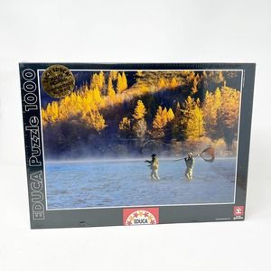 NEW EDUCA Jigsaw Puzzle 1,000 Pieces 2 Men Fly Fishing Sealed